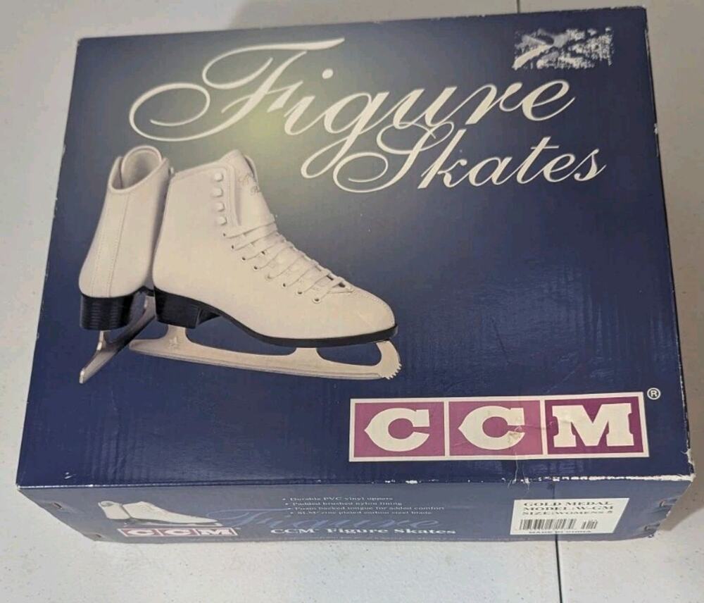 CCM Figure Skates Ice White Size 5 Womens Girls Youth W-GM Genuine